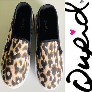 NIB Leopard print canvas slip on